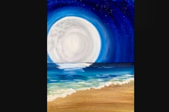 Virtual Paint Nite: Crystal Blue Moonrise (Ages 6+)